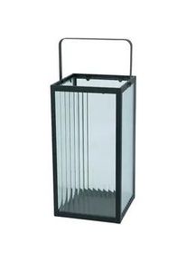 Ambia Home Laterne , Schwarz , Metall, Glas , rechteckig , 15x30x15 cm , Glaseinsatz , Dekoration, Laternen & Windlichter, Laternen