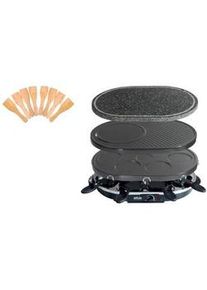 Silva Homeline Raclette-Grill Silva Pk-Rk 083 , Schwarz , Metall, Kunststoff, Stein , 42x32x12.5 cm , einstellbarer Thermostat, Kontrollleuchte, antihaftbeschichtet, rutschfest , Kochgeschirr, Tischgrills & Fondues, Raclette-grills