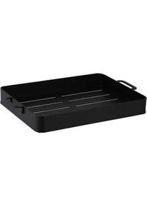Homeware Profession. Tablett , Schwarz , Metall , Uni , rechteckig , 30x5x45.7 cm , Lfgb , Geschirr, Tischkultur & Serviergeschirr, Tabletts