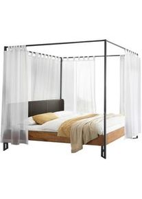 Hasena Himmelbett , Anthrazit, Weiß, Eichefarben , Holz, Textil , Wildeiche , massiv , 180x200 cm , Über- und Sondergrößen erhältlich, gepolstertes Kopfteil, Himmelfunktion, in verschiedenen Größen erhältlich , Schlafzimmer, Komplette Schlafzimmer und Serien, Schlafzimmerserien