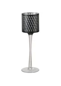 Xxxl Windlicht , Schwarz, Silberfarben , Glas , Graphik , rund , 30 cm , Dekoration, Laternen & Windlichter, Windlichter