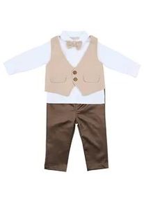 Festtagsanzug , Braun, Beige , Textil , Karo , Gr. 86 , Babykleidung, Festliche Babybekleidung
