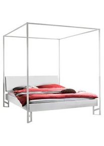 Hasena Himmelbett , Weiß , Holzwerkstoff , 140x200 cm , gepolstertes Kopfteil, in verschiedenen Holzdekoren erhältlich, in verschiedenen Größen erhältlich , Schlafzimmer, Komplette Schlafzimmer und Serien, Schlafzimmerserien