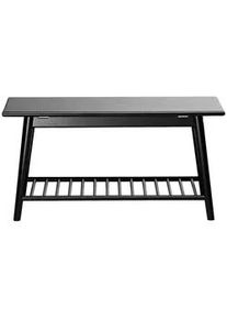 Mid.you Schuhbank , Schwarz , Holz , Bambus , vollmassiv , 90x45x35 cm , Garderobe, Schuhaufbewahrung, Schuhregale