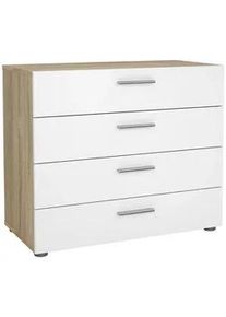 Inosign Livetastic Kommode , Eichefarben, Weiß Hochglanz , Metall , 4 Schubladen , 80.2x68.1x40.3 cm , FSC Mix, Made in Denmark , stehend , Kleinmöbel, Kommoden, Kommoden