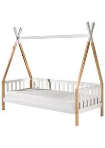 Mid.you Hausbett , Weiß, Kieferfarben , Holz , 90x200 cm , nicht verstellbar , Baby & Kindermöbel, Kinder- & Jugendzimmer, Kinderbetten, Spielbetten