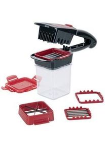 Genius Gemüseschneiderset , Rot, Schwarz , Kunststoff , 7-teilig , Küchenzubehör, Küchenhelfer, Reiben