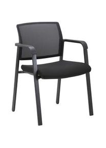 Xora Armlehnstuhl , Schwarz , Metall, Kunststoff, Textil , Füllung: Schaumstoff , eckig , 57x81x54 cm , Büromöbel, Bürostühle, Besucherstühle