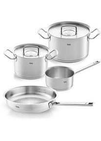 Fissler Kochtopfset , Silberfarben , 4-teilig , 20 cm,24 cm,16 cm , Made in Germany , breiter Schüttrand , Kochgeschirr, Töpfe, Topfsets