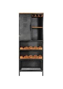 Mid.you Barschrank , Braun, Naturfarben, Schwarz , Metall , Mangoholz , massiv , 1 Schubladen , 72x183x42 cm , Esszimmer, Barmöbel, Barschränke & Theken