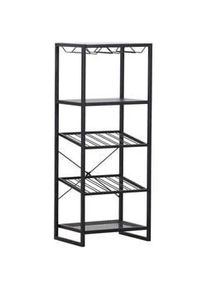 Livetastic Weinregal , Schwarz , Metall , 47x118x35 cm , Bar- & Weinzubehör, Weinregale