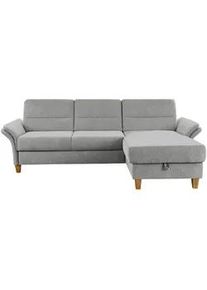 Sit & More Sit & More Ecksofa , Hellgrau , Textil , Buche , massiv , Ottomane rechts, L-Form , 252x162 cm , Made in Eu , Rücken echt , Wohnzimmer, Sofas & Couches, Wohnlandschaften, Ecksofas