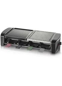 Severin Raclette-Grill Severin RG 9645 , Schwarz , Kunststoff, Stein , 54x11.5x38 cm , Kontrollleuchte, antihaftbeschichtete Raclette-Pfännchen, abnehmbare Steinplatte, regelbarer Thermostat , Kochgeschirr, Tischgrills & Fondues, Raclette-grills