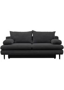 P & B Schlafsofa , Dunkelgrau , Textil , Füllung: Schaumstoff,Schaumstoff , 202x85x99 cm , Wohnzimmer, Sofas & Couches, Schlafsofas, Sonstige Schlafsofas