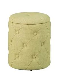 Inosign Mid.you Hocker , Grün , Kunststoff, Holzwerkstoff , rund , 34x40x34 cm , Stauraum , Wohnzimmer, Sessel, Hocker, Sitzhocker