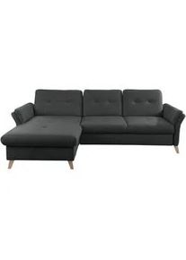 Sit & More Sit & More Ecksofa , Schwarz , Textil , Buche , massiv , Ottomane links, L-Form , 268x176 cm , Made in Eu , Rücken echt , Wohnzimmer, Sofas & Couches, Wohnlandschaften, Ecksofas