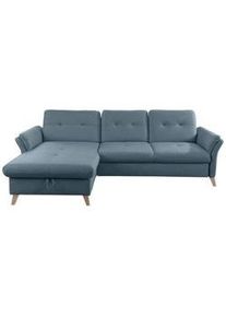 Sit & More Sit & More Ecksofa , Blau , Textil , Buche , massiv , L-Form , 268x176 cm , Made in Eu , Schlafen auf Sitzhöhe, Rücken echt , Wohnzimmer, Sofas & Couches, Wohnlandschaften, Ecksofas