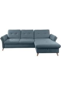 Sit & More Sit & More Ecksofa , Blau , Textil , Buche , massiv , L-Form , 268x176 cm , Made in Eu , Schlafen auf Sitzhöhe, Rücken echt , Wohnzimmer, Sofas & Couches, Wohnlandschaften, Ecksofas