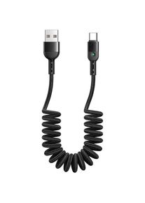 Vuszr - Câble enroulé, câble élastique usb-c, câble rétractable, câble de chargement de type c qc 4.0, câble de chargement câble en spirale, câble de