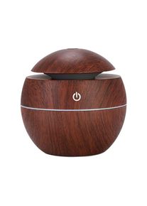 Cyslmuk - Diffuseur d'aromathérapie en grain de bois, diffuseur d'huiles essentielles de 130 ml, humidificateur ultrasonique portable pour le spa, la