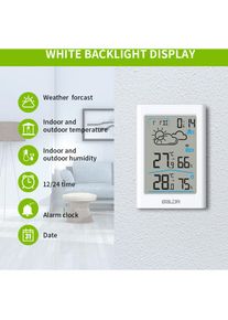 Treetalk - Compteur de température et d'humidité intérieure et extérieure, station météo sans fil, grand écran lcd, prévisions météorologiques,