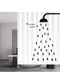 Cyslmuk - Rideau Douche, Rideau de Douche 180x200 cm, Rideaux de Douche Séchage Rapide, Rideau de Douche Anti Moisissure Tissu Imperméable Lavable