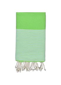 VISIODIRECT - Serviette de plage, Fouta absorbante nid d'abeille coton 100 x 200 cm, 100% coton, coloris vert