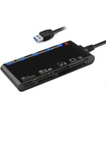 Lecteur de carte multifonction USB 3.0 CF/XD/MS/SD/TF, lecteur de carte USB 7 en 1, vente en gros d'usine