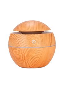 Cyslmuk - Diffuseur d'aromathérapie en grain de bois, diffuseur d'huiles essentielles de 130 ml, humidificateur ultrasonique portable pour le spa, la