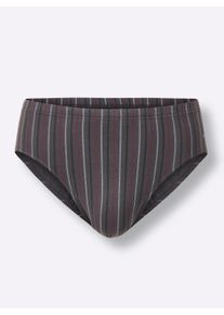 COMTE Heren Slips in antraciet/grijs gestreept ,maat 5, Witt, 95% Katoen, 5% Elastan