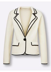 CREATION L PREMIUM Dames Vest van zuivere merinowol in ecru ,maat 36, Witt, 100% Scheerwol