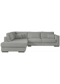 Loungitude - Canapé d'angle xxl belami en tissu - Gris clair, Angle Gauche