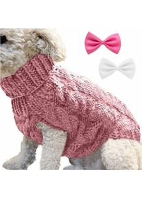 Cyslmuk - 1 pièce pour animal de compagnie Col roulé Veste tricotée Vêtements pour animaux de compagnie Pull chaud Pull d'hiver Accessoires pour