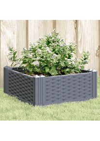 Design In - Jardinière Pot de Fleurs avec piquets bleu gris 42,5x42,5x28,5 cm pp CFW56867