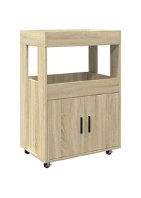 Chariot de bar chêne sonoma 60x39,5x89 cm bois d'ingénierie vidaXL Sonoma oak