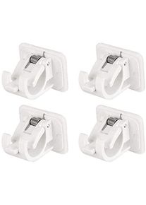 Forehill - Lot De 4 Crochets Support De Tringle à Rideau Auto-AdhéSif, clips d'anneau mural sans perçage support de tringle de fixation, tringle à