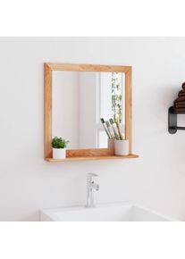 Miroir mural,Miroir Entrée Maison Salle de Bain,Miroir Décoratif 55x55 cm Bois massif de noyer CVW89791