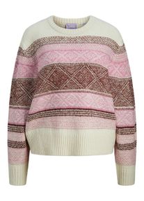 Jack & Jones JJXX Sweter 'JXNILA' dla kobiet ciemnobrązowy / orchidea / naturalna biel Rozmiar XS