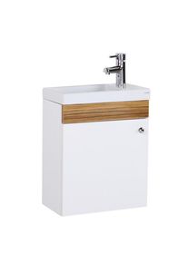 Elmas Waschtisch Unterschrank Weiß Braun (BxHxT) 450 x 850 x 250 mm