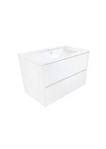 Hayat Badezimmer Unterschrank 60 cm Weiß glänzend + Waschbecken