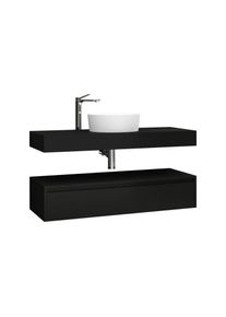 Lina Badezimmer Unterschrank 120 cm Schwarz matt