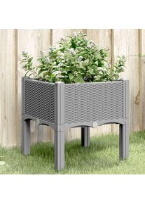 Design In - Jardinière Pot de Fleurs avec pieds gris clair 40x40x42 cm pp CVW34288