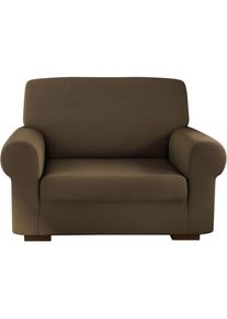 Mediawave Store - Housse de fauteuil 1 place avec élastique, unie, antimacchia, tissu piqué Couleur: Taupe