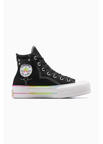 Converse tenisi Chuck Taylor All Star Lift Hi Pride femei, culoarea negru, A10218C