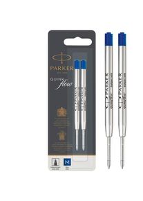 Parker Kugelschreiberminen | mittlere Schreibspitze | blaue QUINKflow Tinte | 2 Ersatzminen für Kugelschreiber