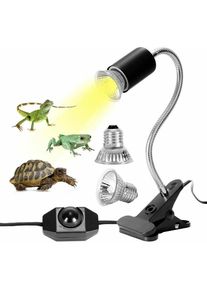 Start - Kit Lampe Chauffante Tortue Terrestre Lampe Reptiles Chauffante avec 2 Ampoule uva uvb 25W 50W Lampe Tortue Terrestre de Base Longue 360