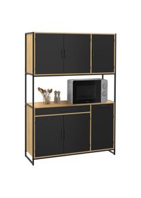 Buffet de cuisine 120 cm boston meuble 6 portes design industriel + tiroir