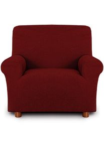 Mediawave Store - Housse de fauteuil 1 place avec élastique, unie, antimacchia, tissu piqué Couleur: Bordeaux