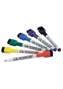 NOBO Quartet ReWritables - Marker - Black, Red, Blue, Green, Yellow, Purple (Pack of 6)