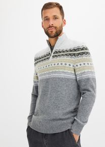Pull norv&eacute;gien &agrave; col montant - gris - taille 68/70 (4XL) - bonprix